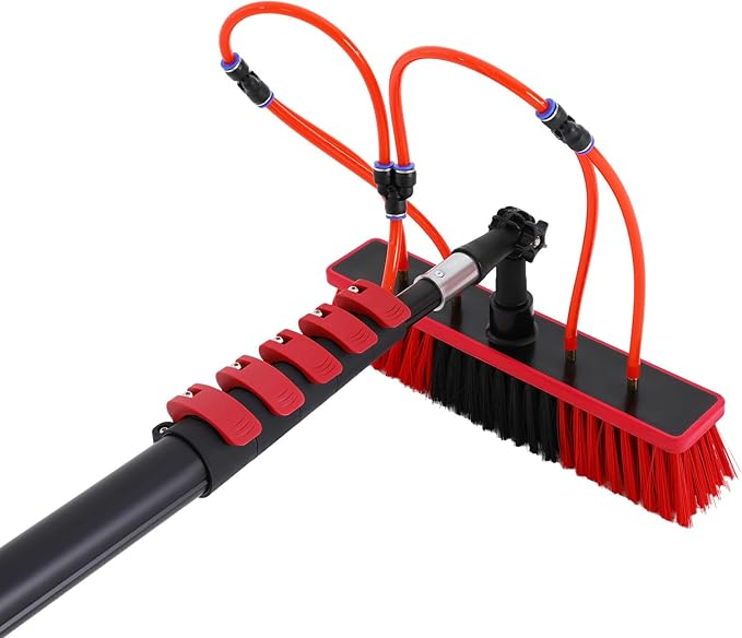 23.62 Ft Window Washing Kit with Extension Poles Solar Panel Cleaner Window Cleaning Tool Kit Solar Panel Cleaning Brush and Pole Water Fed Pole Window Cleaning System for Cars Windows (23.62 Ft)