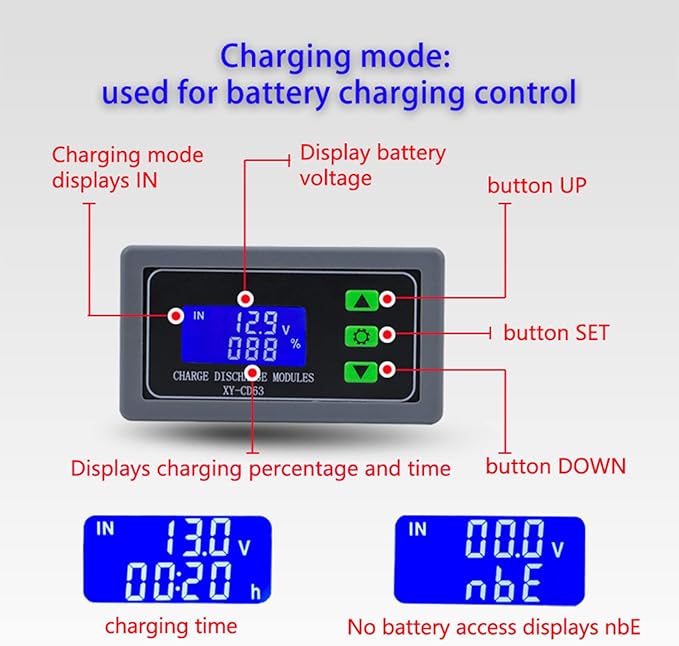 DC 6V-60V Low Voltage Protector Disconnect Switch Module with LCD Display, 30A Under-Voltage Deficit Protector