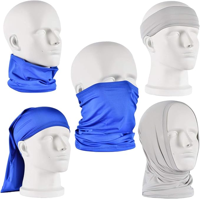 UV Face Cover Neck Gaiter Mask Dust Protection Magic Scarf Wind Bandana Balaclava for Summer Running Fishing 4 PCS