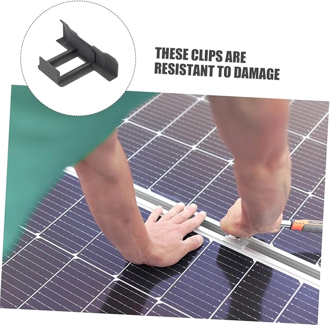 GALPADA 12pcs Solar Panel Water Drainage Clips for Photovoltaic Module Maintenance 40mm Water Guide and Mud Removal Clamp Suitable for Efficient Solar Panel Cleaning