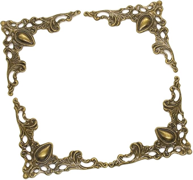 50 Pcs Corner Protector Guard Edge Cover, Book Scrapbooking Corner Protector Corner Decorative Protector Cover for Desk Case Box (Bronze)