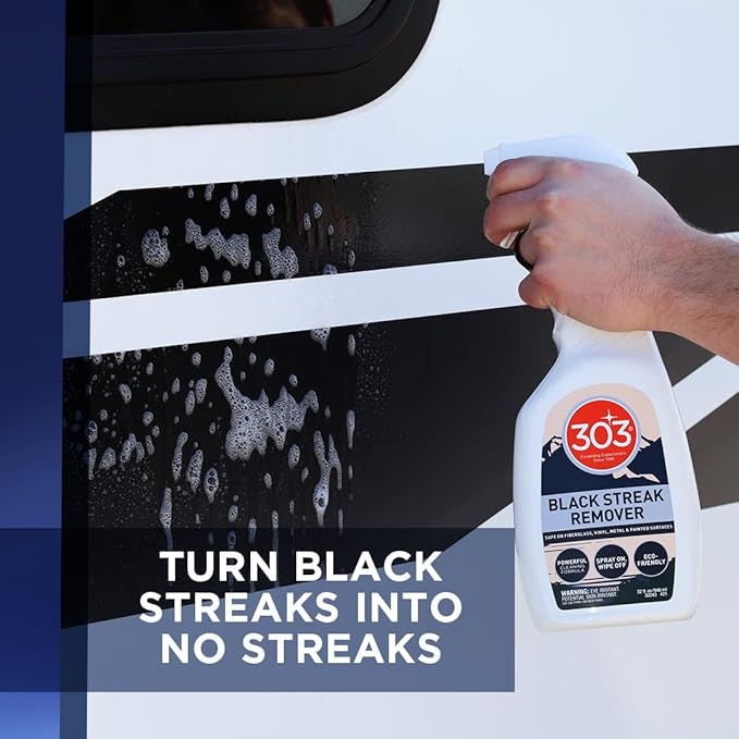 303 Products Black Streak Remover - Removes Black Streaks and Dirt, Provides A Clean, Streak-Free Finish on RVs, Campers, Pop-Ups, Motorhomes, and Boats, 32oz (30243)
