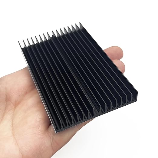 2Pcs Aluminum Heatsink Kit 100x60x10mm/ 3.94“x2.36“x0.39“ inch + Thermal Conductive Adhesive Tape Cooler Heat Sink for Cooling SSD Smartphones Routers Hard Drives LED Panel (16 Pins)