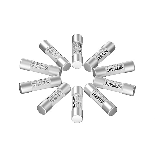 Wengart Solar Fuses WGPV-30,DC1000V 30Amp,10x38mm,I133kA,Fast Photovoltaic Fuses for Solar Photovoltaic Applications,10pcs