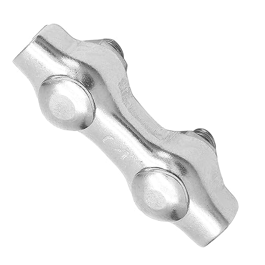 20 Pcs M2 Stainless Steel Duplex Wire Rope Clips, Duplex Double Bolt Cable Clamp for 1/16 Inch Diameter Wire Cable
