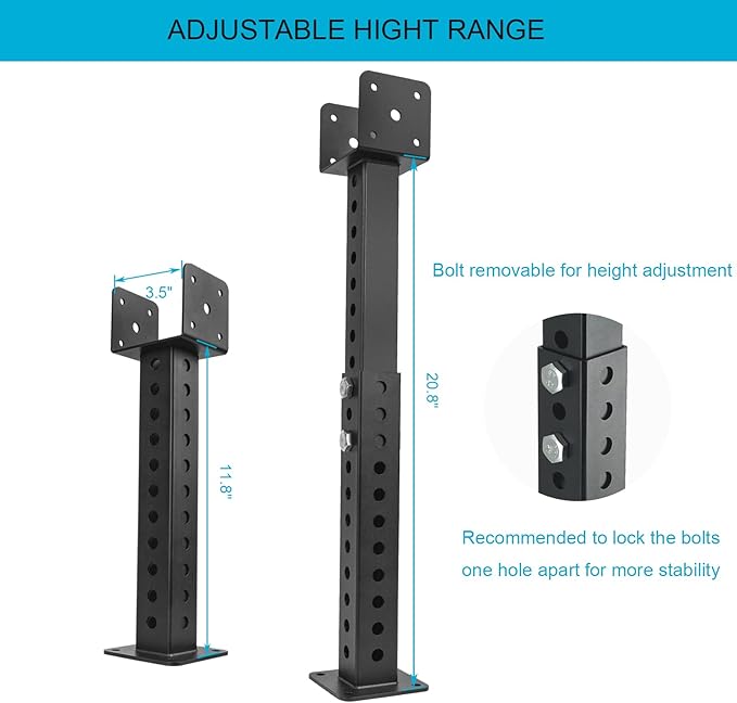 2PCS Roof Riser Brackets, Adjustable Pergola Roof Riser Beam Brackets Roof Mount Pergola Support Bracket for 3-1/2" Wood Post, Saddle Black