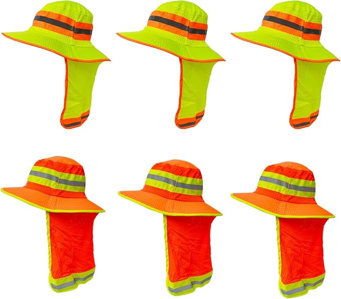 Packable and Adjustable Reflective Neon Boonie Sun Hat