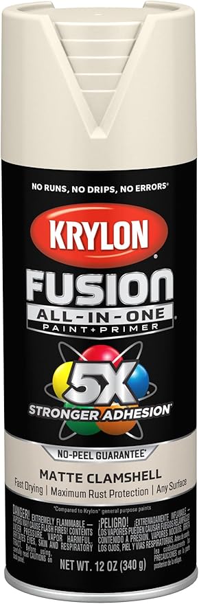 Krylon Fusion All-In-One Adhesive Spray Paint for Indoor/Outdoor Use, 12 oz, Clamshell