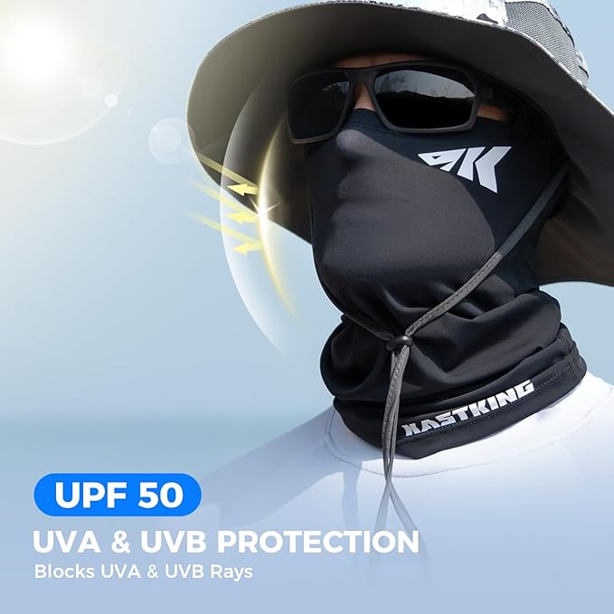 KastKing Ultimate Angler Neck Gaiter, UPF 50 Sun Mask, Sun Gaiters for Men & Women, Hydrocool Technology, Fishing, Hiking
