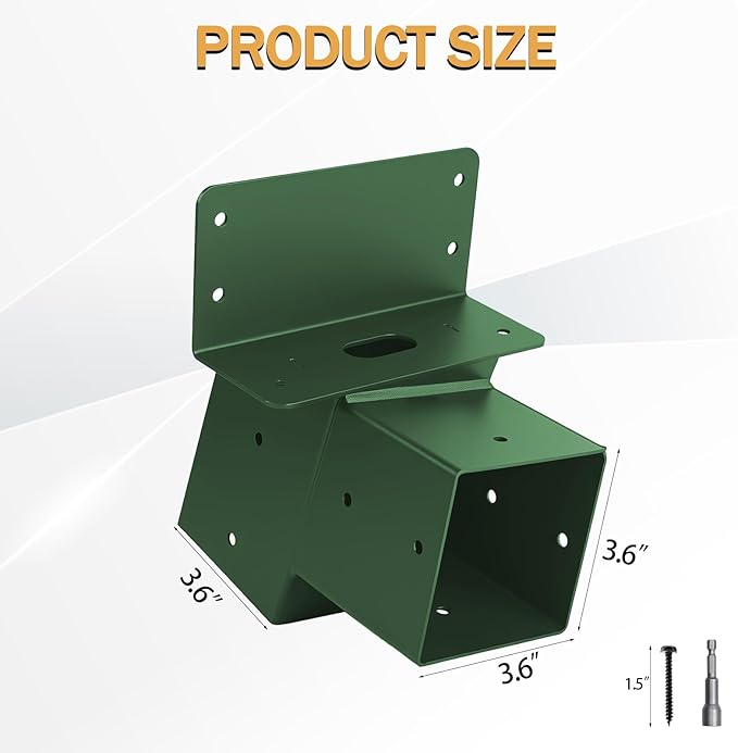 4 Pcs Deer Stand Brackets 4x4 (Strengthen Support, Easy Installation), Outdoor Angle Brackets with Powder-Coated for Deer Stand, Tree House, Shooting Shack & Outdoor Platforms