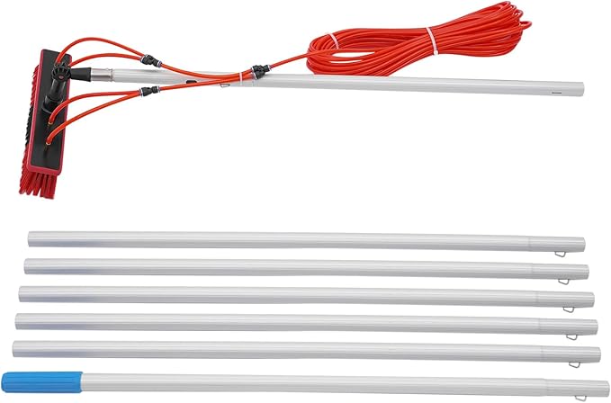 Solar Panel Cleaning Brush and Pole Kit, 22.9 FT Outdoor Window Cleaning System for Solar Panel, Window, Roof, Solars Panels Cleaaning Kit Cleaner Tool for Windows Glass Roof Outdoor Glasses Brushs