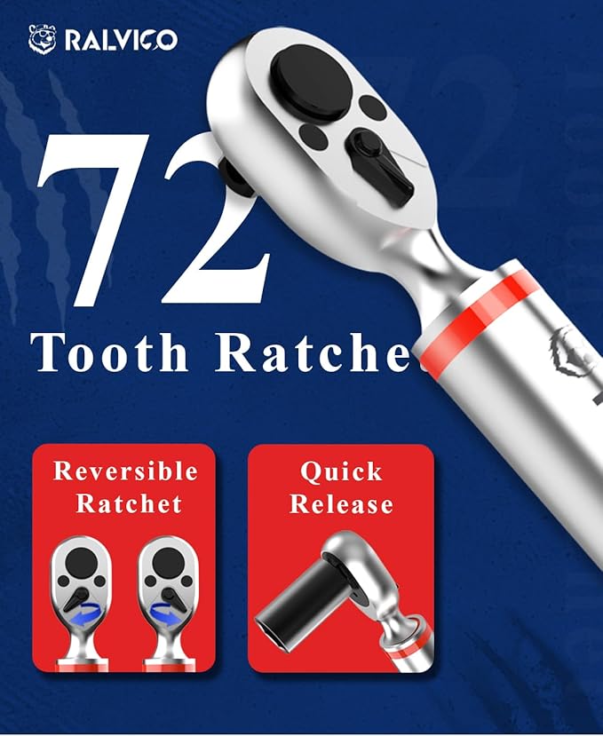 Digital Torque Wrench 3/8 & 1/2 Drive 5.02-99.57 Ft. Lb (6.8-135 N.m) / 12.54-250.7 Ft. Lb (17-340 N.m) ±2% Accuracy Digital Torque Wrench Set with Buzzer and LED Flash for Bike, Moto, Car