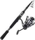 Telescopic Fishing Rod and Reel Combo-IM6 Carbon Fiber Collapsible Rod with Spinning Reel -CNC Spool, Waterproof - All-in-One Starter Kit with Tackle Box, Lures & Bag for Freshwater/Saltwater