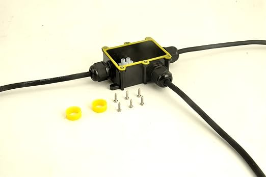 Junction Box Waterproof,Outdoor Junction Box, Waterproof Electrical Junction Box, IP68, 3 Way M20 coaxial Cable Connector Wire Range from 4 to 12mm, Black,