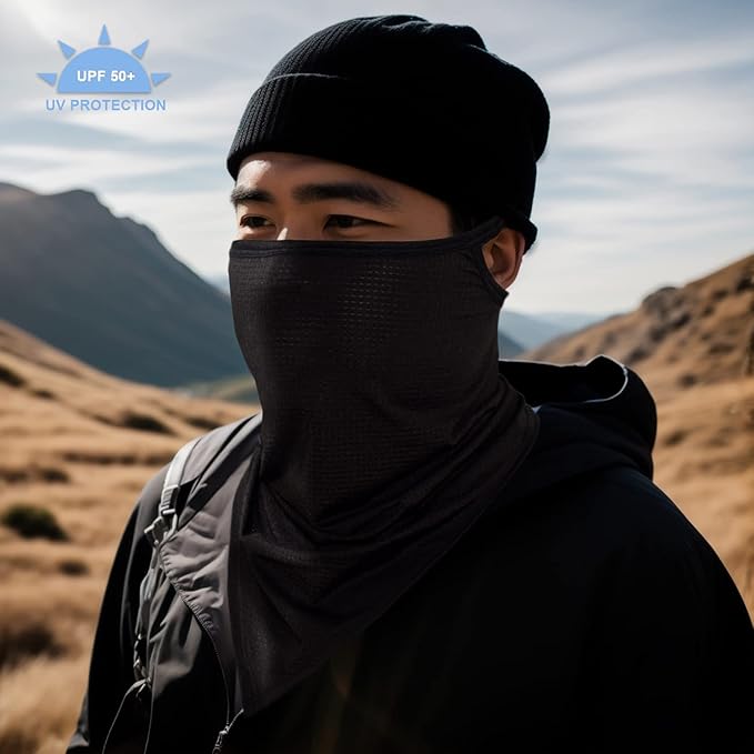 Balaclava Neck Gaiter with Ear Loops Scarf Bandana UV Sun Protection Outdoors Face Mask Cover for Women Men