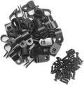 Cable Clamp R-Type Cable Clip Wire Clamp 3/8" Nylon Screw Mounting Cord Fastener Clips with Screws for Wire Management - Black - 50 Pcs