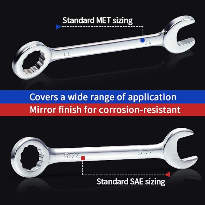 SPEEDWOX Mini Handle Wrench Set, Open/Box, High Carbon Steel, 2-Piece