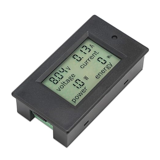 DROK Digital Multimeter DC 8-100V 20A Voltage Amperage Power Energy Meter, DC Volt Amp Tester Gauge Monitor LCD Digital Display with Built-in Shunt