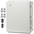 VEVOR Weather-Resistant Junction Box, Dimensions: 13.78 x 9.84 x 5.90 inches, Crafted from Durable ABS Plastic with a Secure Hinged Lid and Stainless Steel Lock, Offers IP67 Protection Against Dust
