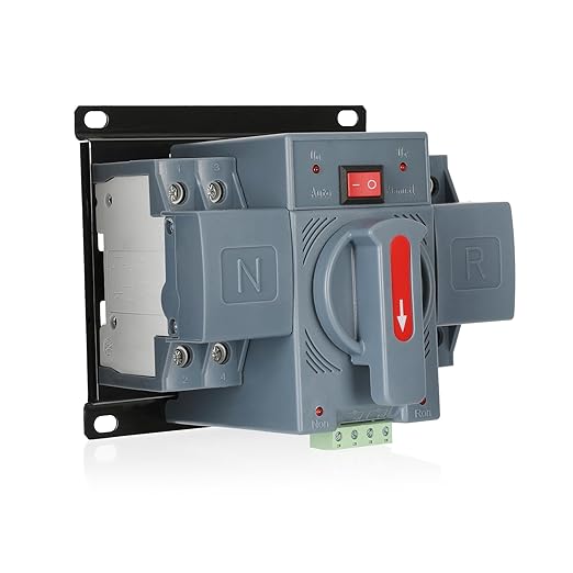 6-100amp AC110V Automatic/Manual Transfer Switch 2P 50/60Hz, 2POLE 100A ATS Auto Changeover Dual Power Switch for Generator,CE Certified ATS Solar Back Up Power Auto Selector Overvoltage, Undervoltage
