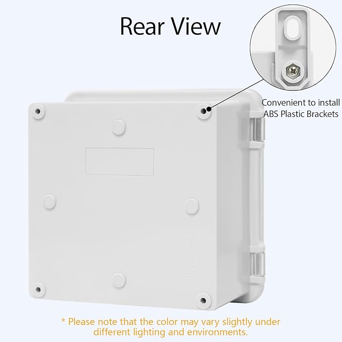 ABS Plastic Dustproof Waterproof IP65 Junction Box Hinged Shell Universal Electrical Project Enclosure Gray, with PC Transparent Clear Cover 5.9 x 5.9 x 3.5inch(150 x150 x90mm)
