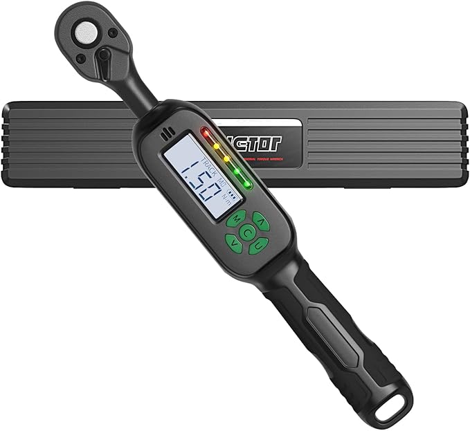 Mini Torque Wrench Digital - 1/4-Inch Drive with Buzzer & LED, 13.2-265.5in.lb, High Precision Electronic Tool for Bike Repairs, Calibrated for Superior Performance