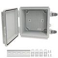 Electrical Box, Outdoor Waterproof Box IP67 Junction Box with Mounting Plate,ABS Plastic Project Box Power Cord Enclosure Grey 5.9" Dx5.9 Wx3.5 H