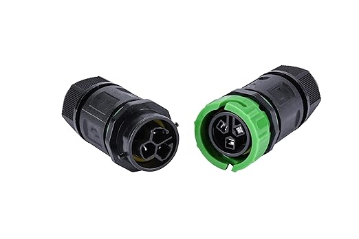 IP68 Waterproof Junction Box Outdoor I-Shape 2way 3Pin (AC450v,20A) M20 Wire Range(5.5-7.5mm) Electrical Quick Screwless Cable Connector,Suitable for Repair and Extend Power Cables,UL（2Pack）