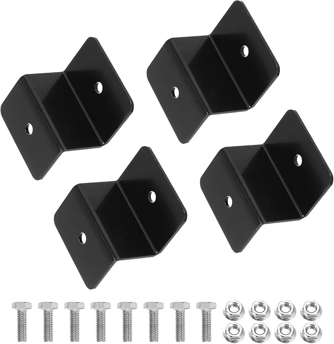 uxcell 4 Pack Z Brackets, 30mm Aluminum Alloy Solar Panel Brackets, Black