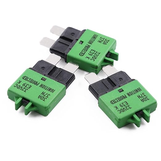 12V 24V 30A Fuse Circuit Breaker ATO/ATC Low Profile Blade Fuses Breakers Manual Reset for Automotive Car Marine RV Solar Motors - UL Certified - max 32V DC 30 Amp, 3 Pack