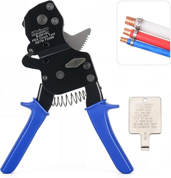 iCrimp Rachet PEX Pipe Cinch Tool for Stainless Steel Clamps meet ASTM 2098 clamping 3/8, 1/2, 3/4, 5/8,1-inch Pipe Tubing