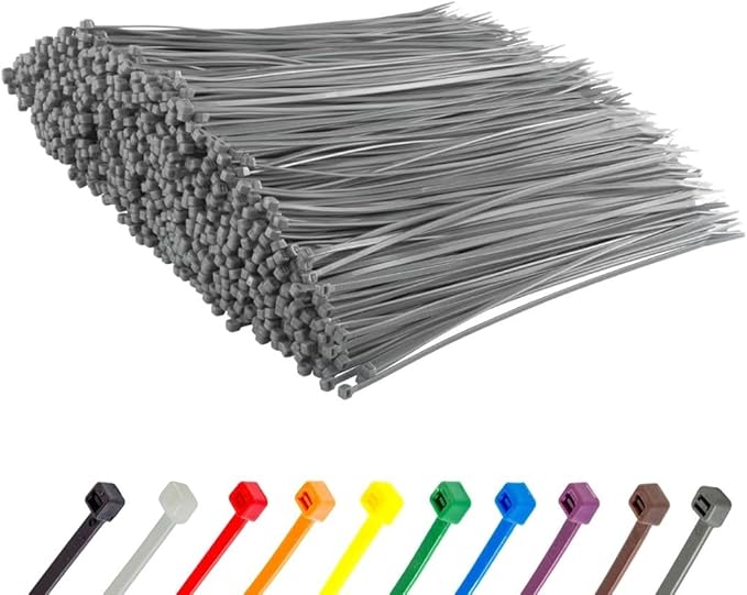 GTSE 14 Inch Silver/Gray Zip Ties, 5,000 Bulk Pack, 50lb Strength, UV Resistant Long Nylon Grey Cable Ties, Self-Locking 14" Tie Wraps