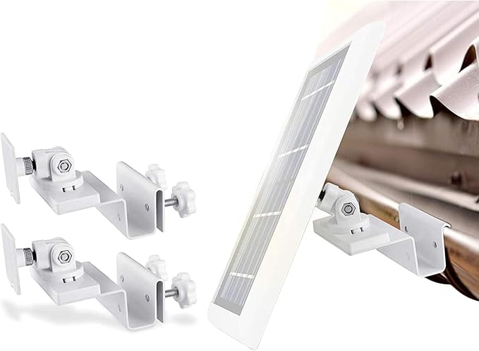 Wasserstein Gutter Mount Compatible with Ring, Arlo, Blink, Reolink Cams & Compatible Solar Panels (2 Pack, White)