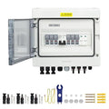 3 in 1 Out Solar Combiner Box,PV Combiner Box with 20A PV Fuse,DC 63A Circuit Breaker and Surge Protector,IP65 Solar Disconnect Switch Box for Indoor Outdoor Solar Panel System (3 in 1 Out 20A 1000V)
