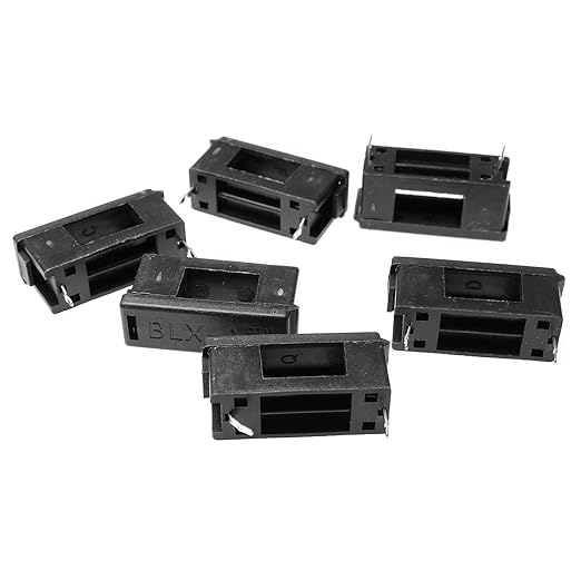 RLECS 30pcs BLX-A 5 x 20 mm PCB Fuse Holder Plastic Fuse Seat with Cover, Black