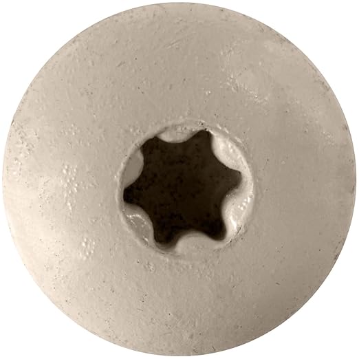 10 x 1 Ivory - Low Profile Star Head Roofing Screws - HI-LO Thread - Metal to Wood - T25 Torx Drive Head - EPDM Washer. 1 x 250 Count Bag - 250 Screws