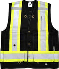 Viking Open Road Surveyor Safety Vest - Class 2 Reflective Polyester Twill with 14" Zippered Pack on Back, Plentiful Pockets