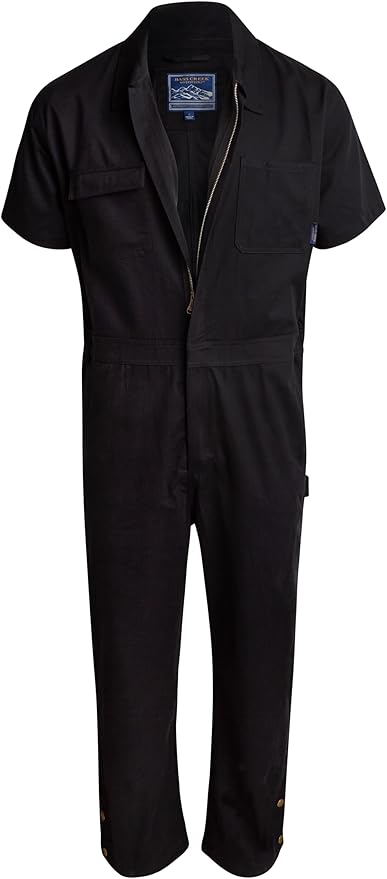 Bass Creek Outfitters Mens Coveralls - Heavy Duty Duck Canvas Short Sleeve Workwear Insulated Coveralls for Men