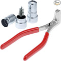 QWORK Battery Terminal Pliers & Cleaner Brush Kit (3-Piece) – Terminal Spreader Pliers with 2 Stainless Steel Battery Post Cleaning Brushes for 6V/12V Car Automotive Maintenance