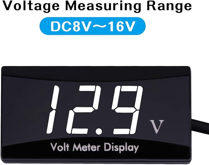 DC 12V Car Digital Voltmeter Gauge - AIMILAR LED Display Voltage Volt Meter for Car Motorcycle (White)