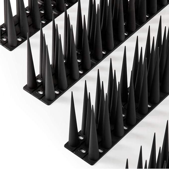 OFFO Bird Spikes Pigeon Outdoor Spikes for Cat Keep Birds Raccoon Woodpecker Away Covers 4 Feet(1.2m), Black