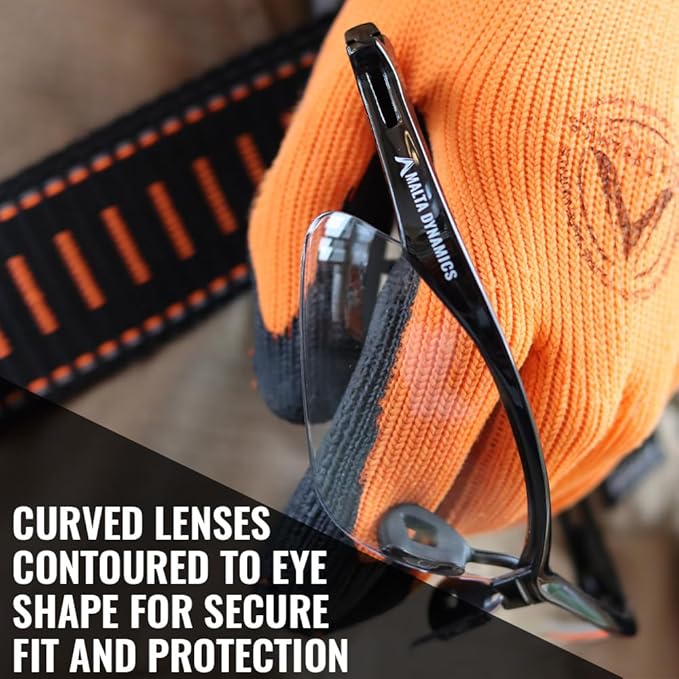 Malta Dynamics APEX Safety Glasses – Anti Scratch and Anti Fog Protection, Construction Safety Glasses for Men and Women, ISEA & ANSI Z87 Compliant (Clear, 180 Pairs)
