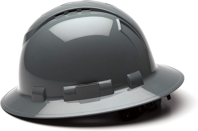 Pyramex Ridgeline Full Brim Vented Hard Hat 4 Point Ratchet Suspension