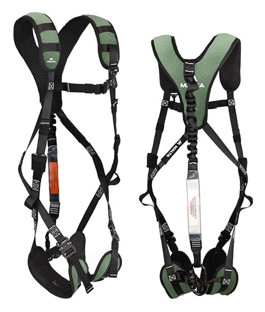Malta Hunting Safety Ultralight Tree Stand Safety Harness Kit Set, TrueTimber Patterns, Multi-Sizes (Forest Green, XXLarge)