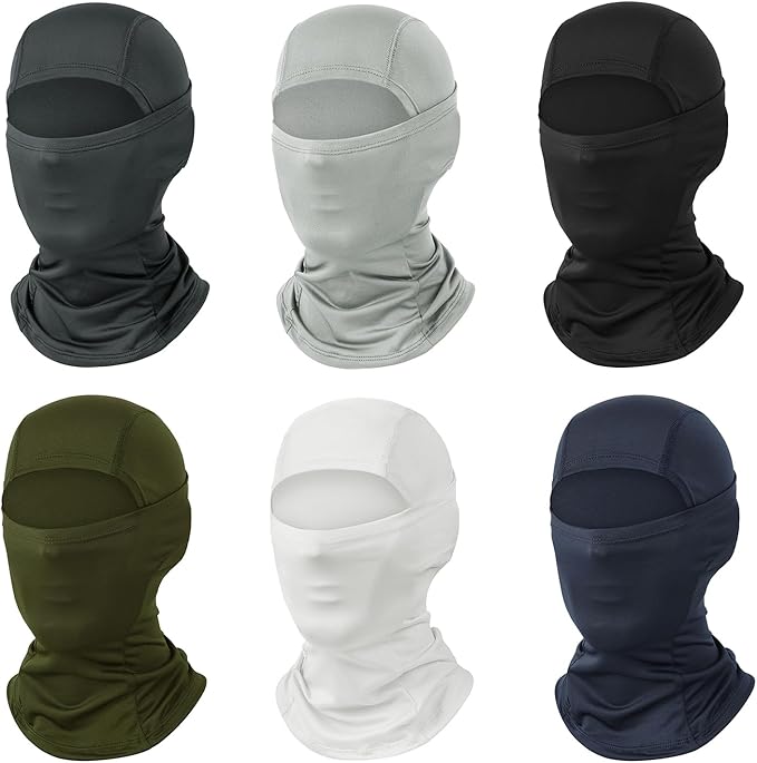 6 Packs Ski Mask Sun UV Protection Hood Breathable, Balaclava Face Mask for Men Women - Motorcycle Fish