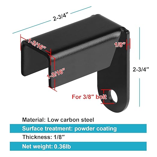 20 Pack Black Fence Mounting Bracket for 1-1/2" x 1-1/2" Square Tube, Fence Panel Internal Rails Connector