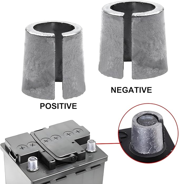 zipelo Battery Terminal Connector, Top Post Battery Cable Terminal Clamp Set, Positive and Negative 1 Pair, Good Contact and Corrosion Resistance (Style 3, 2PCS)