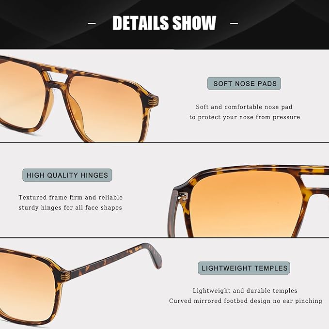 Large Night Vision Glasses for Driving Women Men - Anti Glare Night Driving Glasses