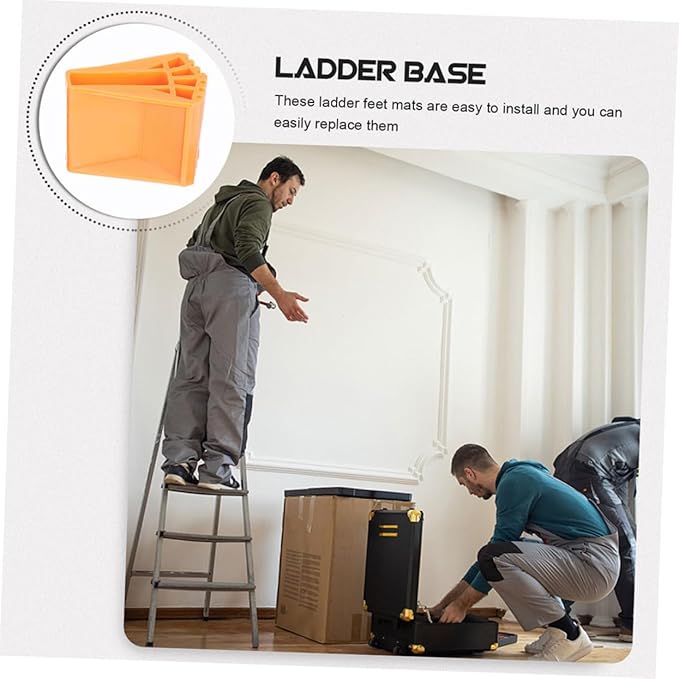 Balacoo 8Pcs Non Slip Rubber Ladder Caps Durable Replacement Feet for Ladder Safety Easy Tool Installation Fits for Enhanced Stability and Grip Rough