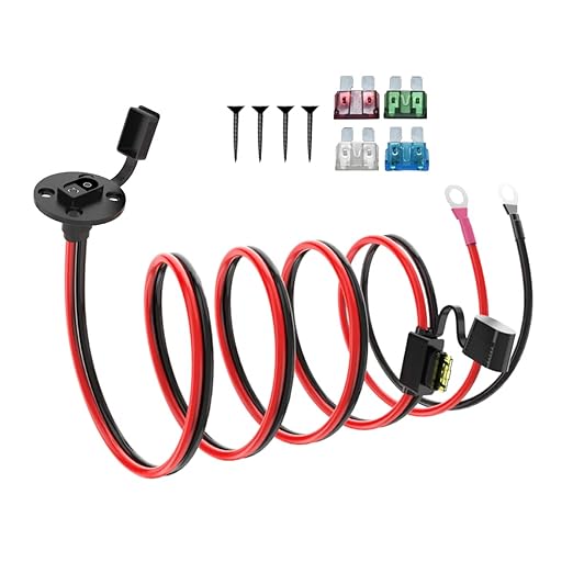 5FT 10AWG SAE Power Socket Sidewall Port to O Ring Connecters Extension Cord Cable with 10A 15A 20A 25A 30A Fuse Compatible with Solar Generator Battery Charger,for Solar Accessories